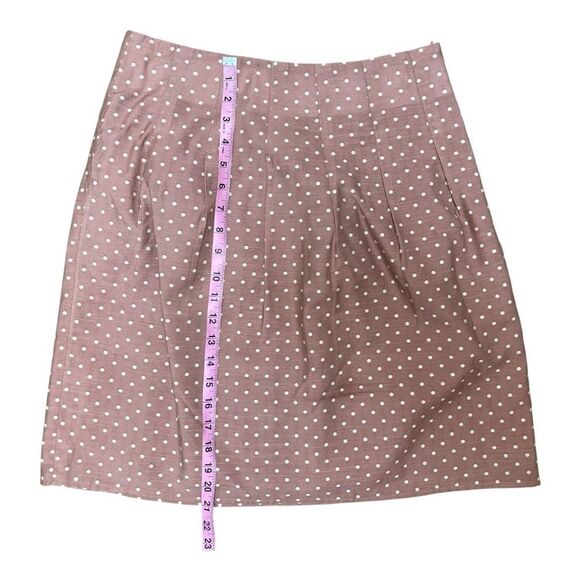 Loft High Waist Polka Dot Blush Pink Skirt Lined Size 2 Office Preppy Corporate - Picture 3 of 7